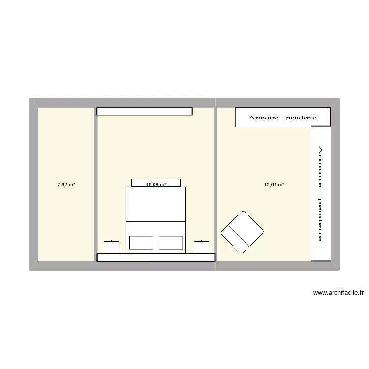 comble 1. Plan de 3  et 40 m²