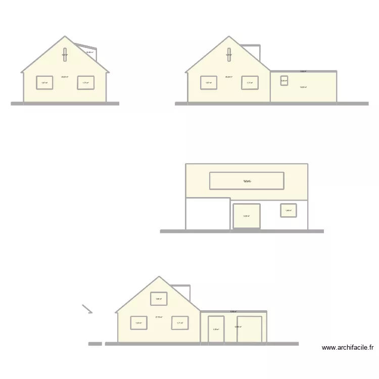 fa&ccedil;ades. Plan de 