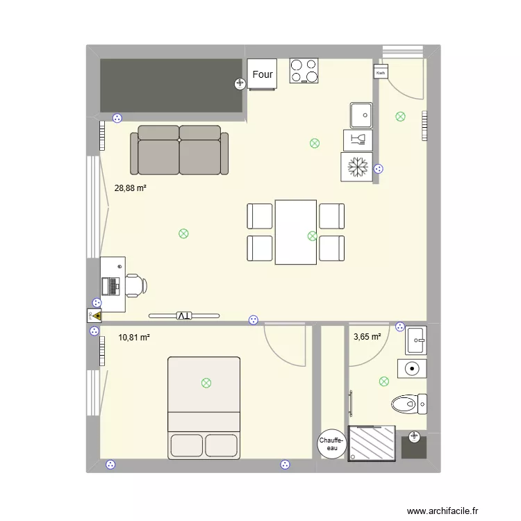 appt Lulu. Plan de 6 Pièces et 48 m² appt Lulu. Plan de 6 Pièces et 48 m²