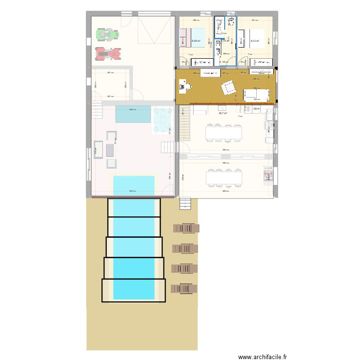 PLAN COUCOURON ETAGE2. Plan de 9 pièces et 160 m2