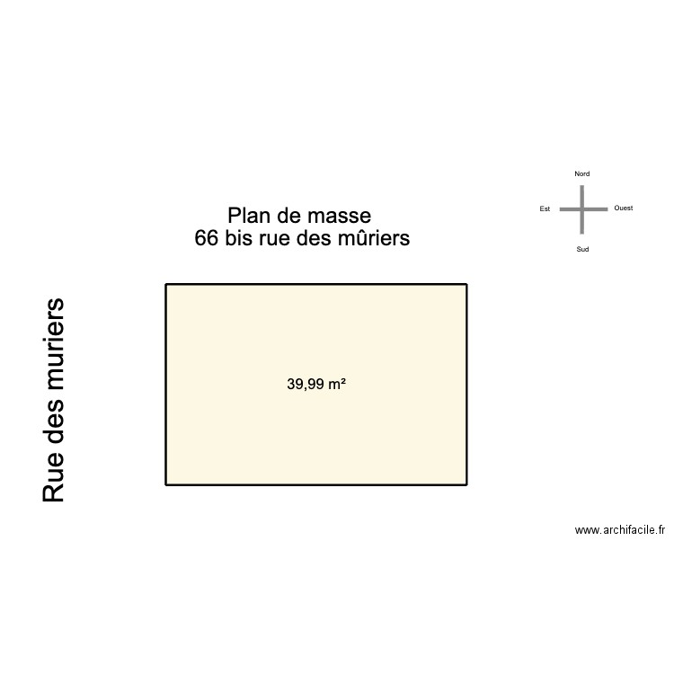 plan masse muriers. Plan de 1 pièce et 40 m2