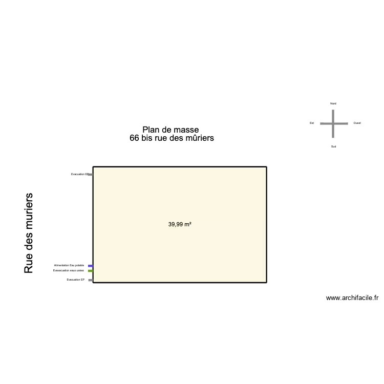 plan masse muriers. Plan de 1 pièce et 40 m²