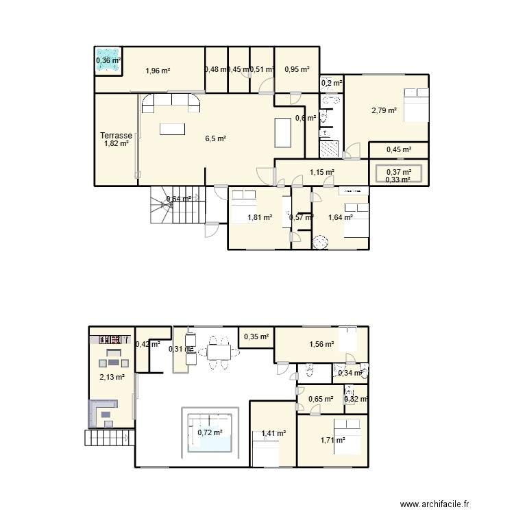 MyCozyHouse. Plan de 30 pièces et 34 m2