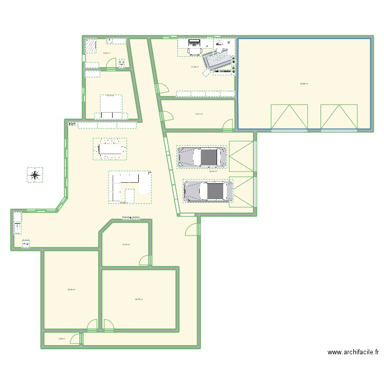 maison 1. Plan de 11 pièces et 402 m2