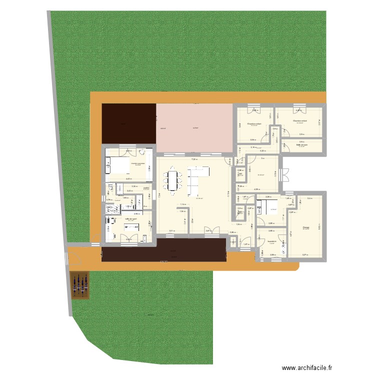 extention 3M version top 01. Plan de 17 pièces et 183 m2