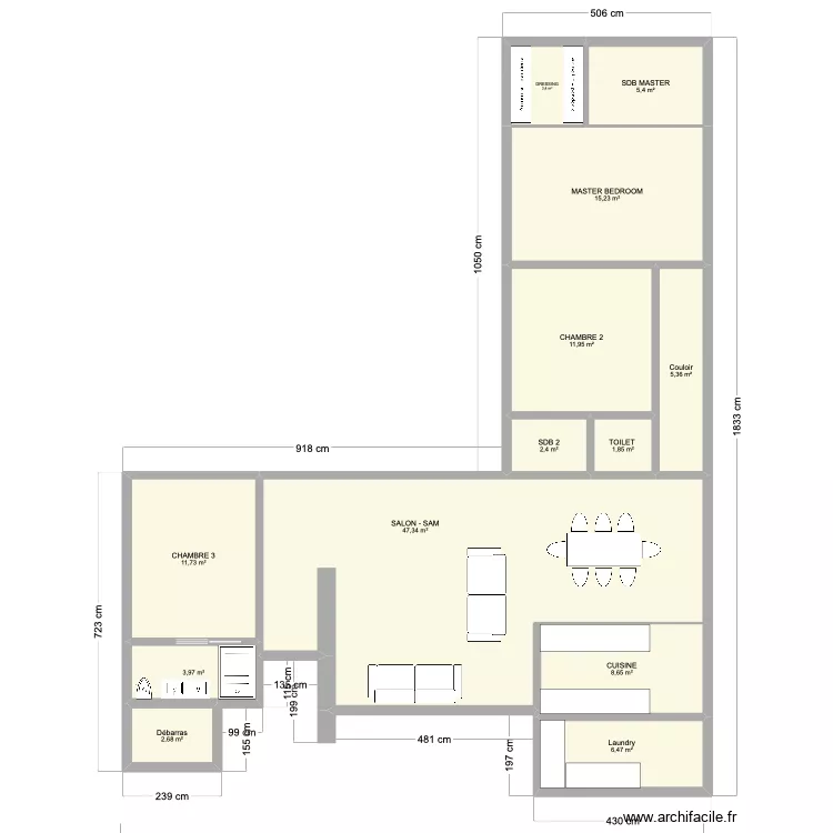 MOANA 3CH NEW MAHE. Plan de 