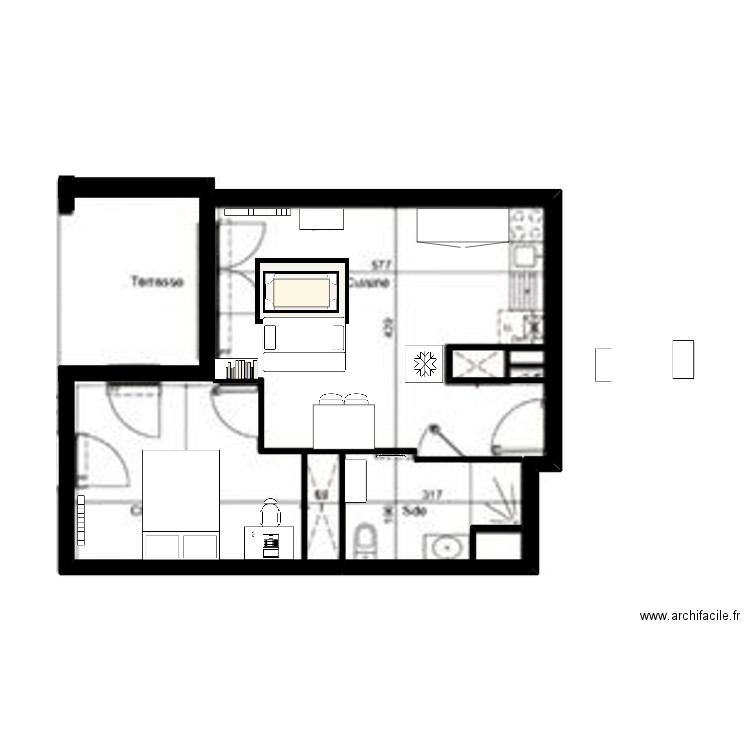 Appt_HautsMartignas. Plan de 0 pièce et 0 m2