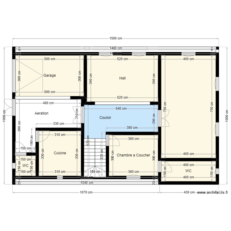 Plan de Terrain 10mx15m Client 49 69 21 40 V2. Plan de 11 pièces et 126 m2