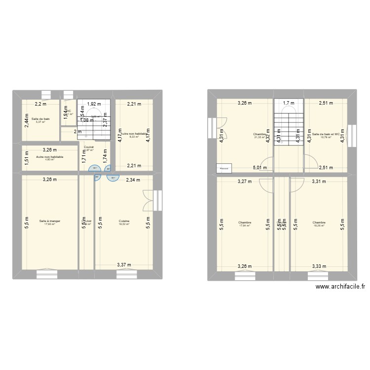 VIBERT. Plan de 14 pièces et 144 m2