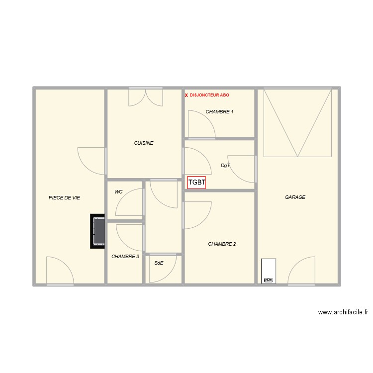 ROYON MARYSE (ISMAEL). Plan de 10 pièces et 49 m2