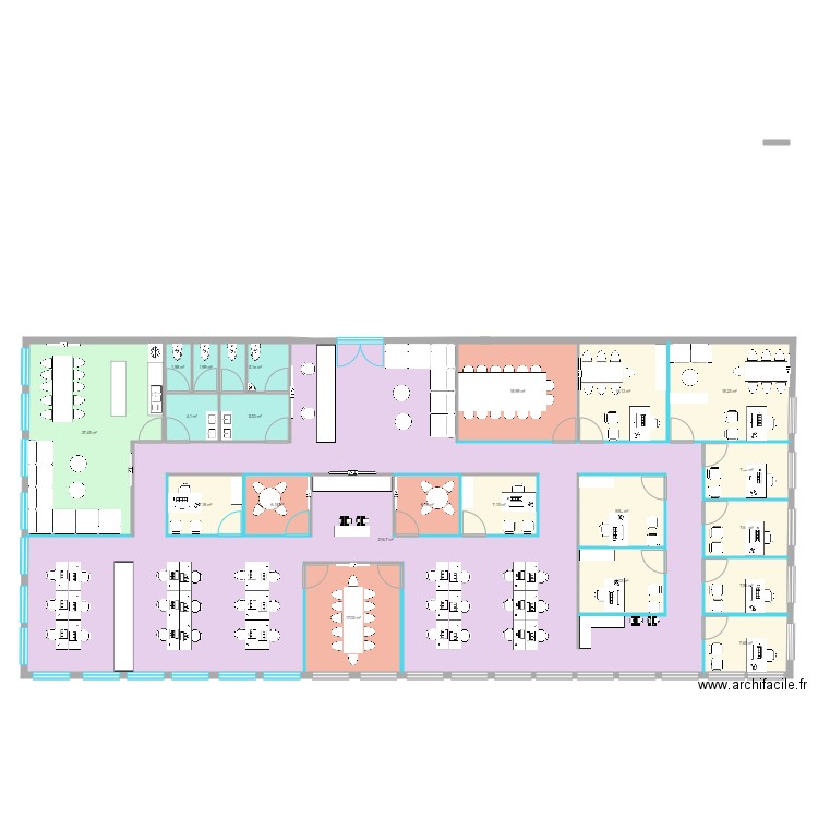 Aménagement SD. Plan de 21 pièces et 449 m2