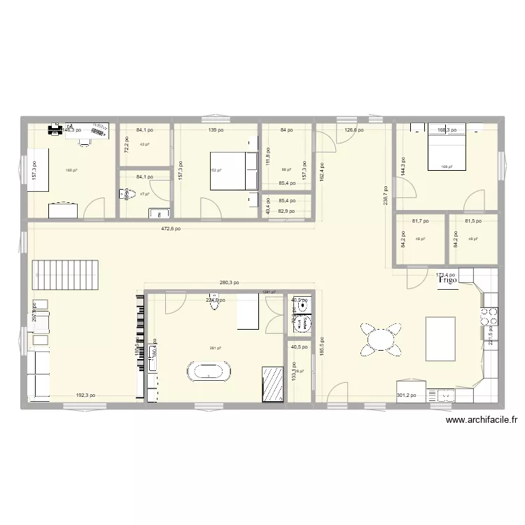 Maison1 40x65. Plan de 