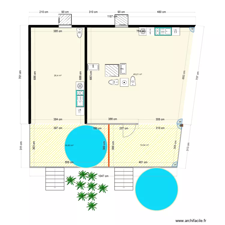 Popotte Steph 19 mai 26  ma&ccedil;on. Plan de 4  et 107 m²