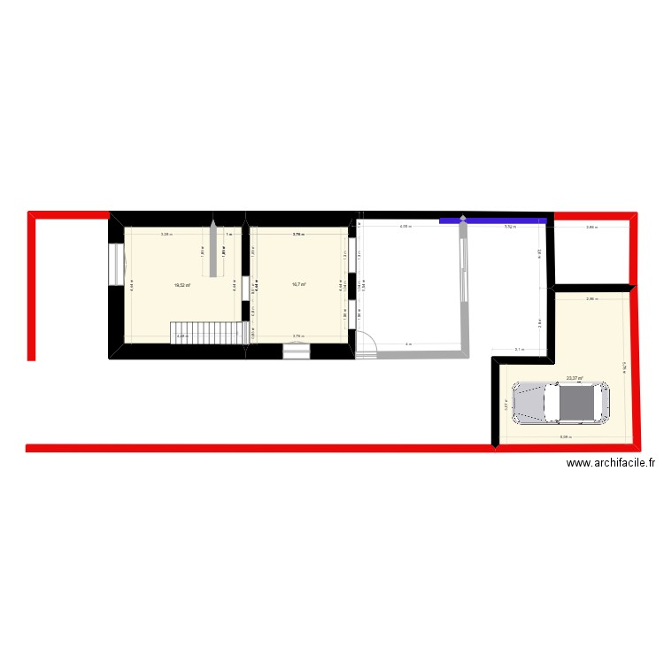 Mélanie plan maison 28 05. Plan de 3 pièces et 60 m2
