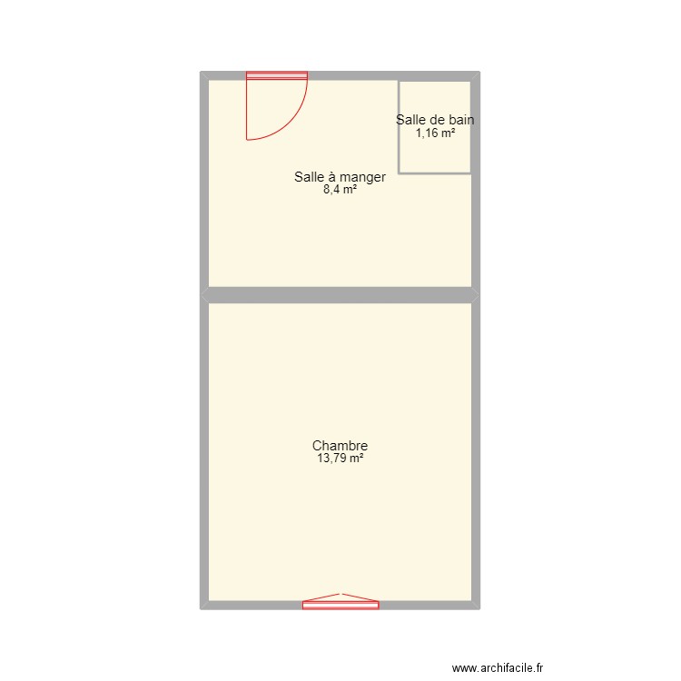 Appartement 6. Plan de 3 pièces et 25 m2