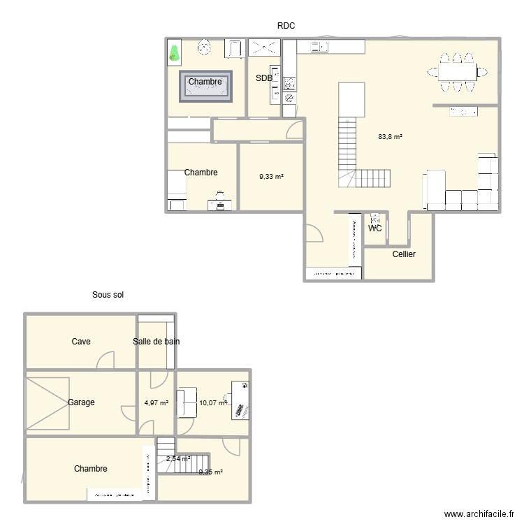 Maison Brussieu v1. Plan de 16 pièces et 213 m2