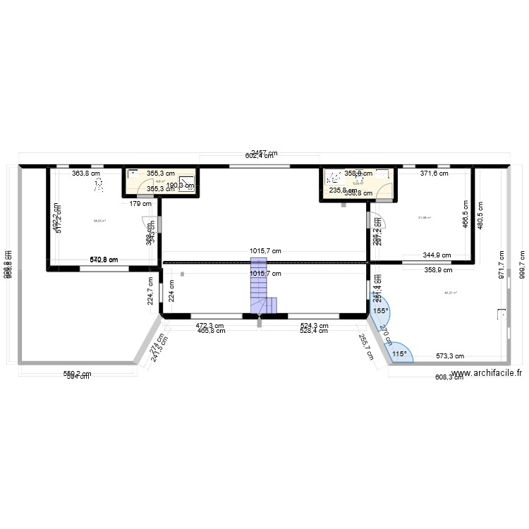  haut 1. Plan de 5 pièces et 96 m2
