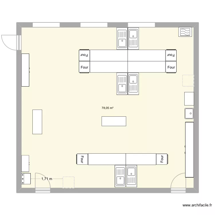 Plan cuisine. Plan de 1 Pièce et 78 m² Plan cuisine. Plan de 1 Pièce et 78 m²