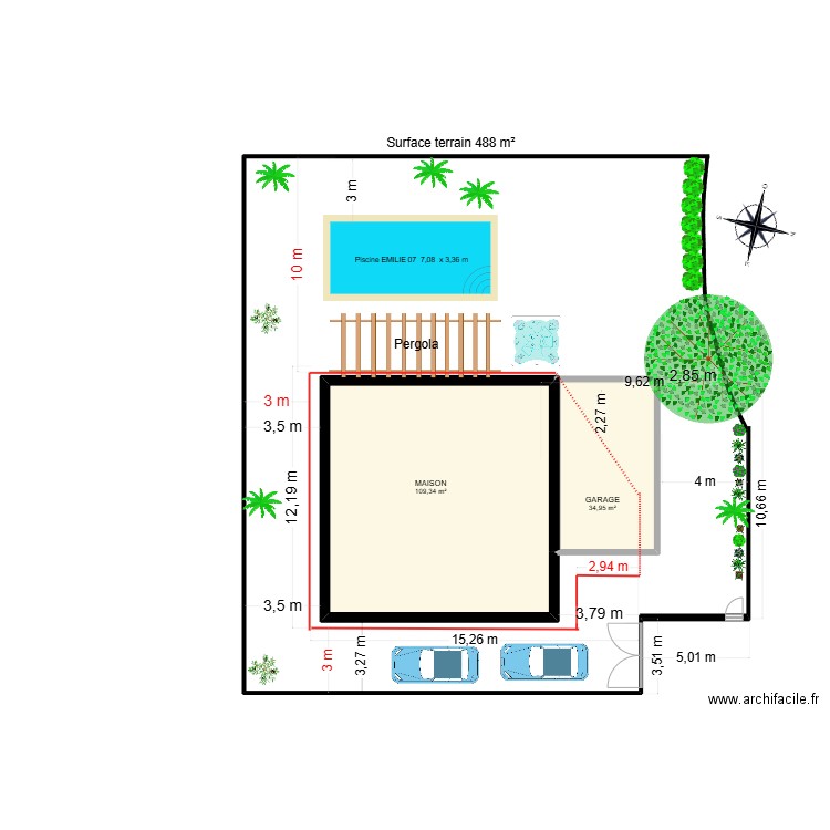 Maison Clos Bécassines v2. Plan de 2 pièces et 144 m2