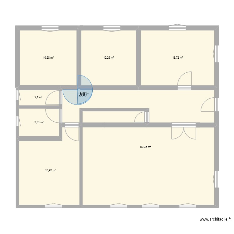 CHAM-HAUT2. Plan de 7 pièces et 105 m2