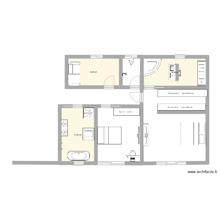 Maison 1. Plan de 0 pièce et 0 m2