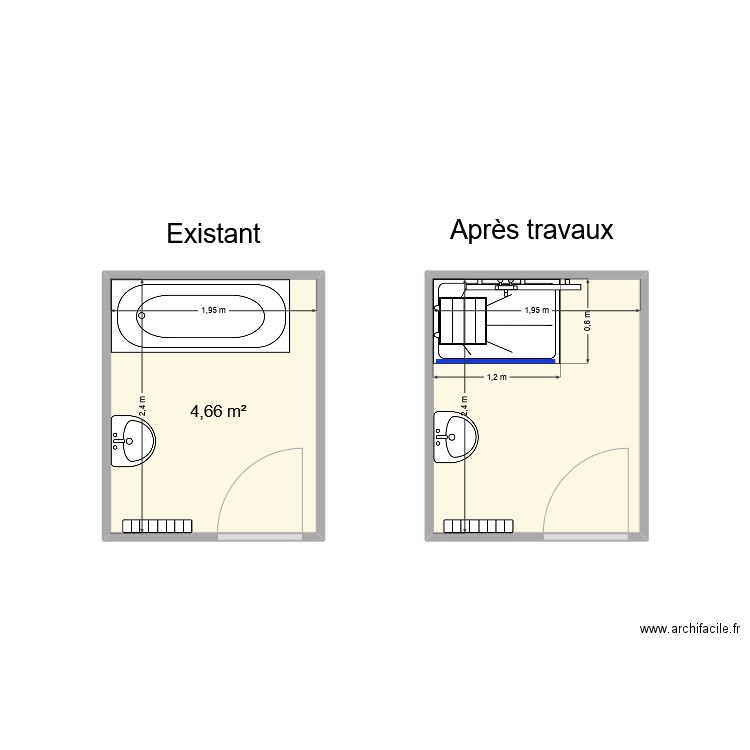 LONJON Gabrielle. Plan de 2 pièces et 9 m2