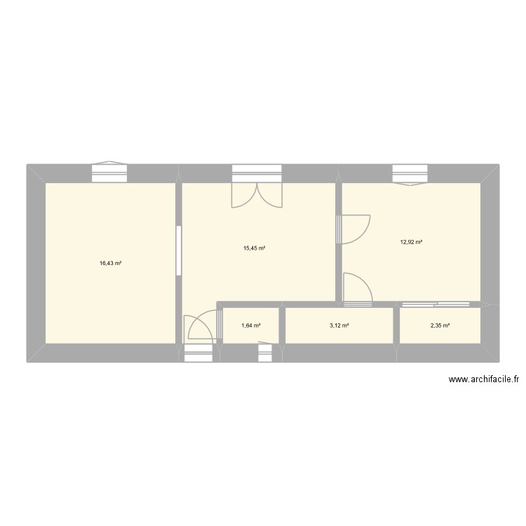 maison. Plan de 6 pièces et 52 m2