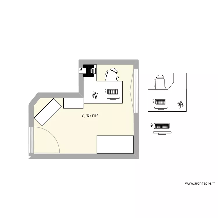 bureau. Plan de 1 et 7 m² bureau. Plan de 1 et 7 m²