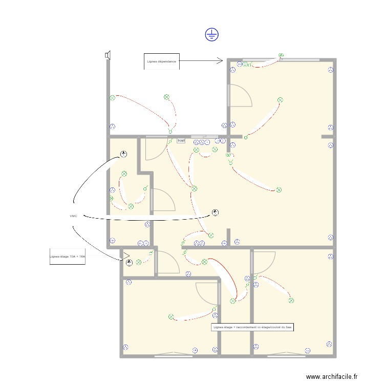 Chloé 2. Plan de 5 pièces et 70 m2