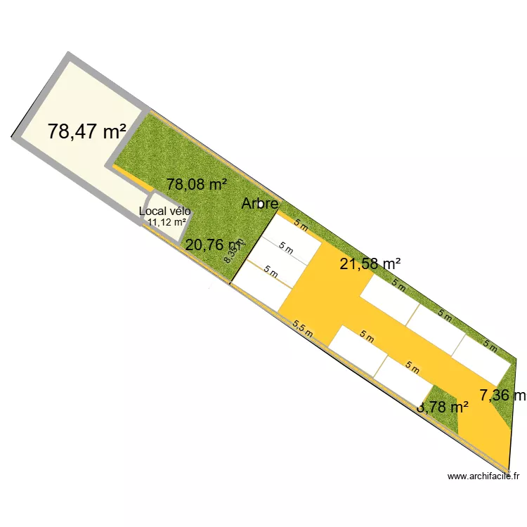 8 places Parking. Plan de 2  et 90 m²