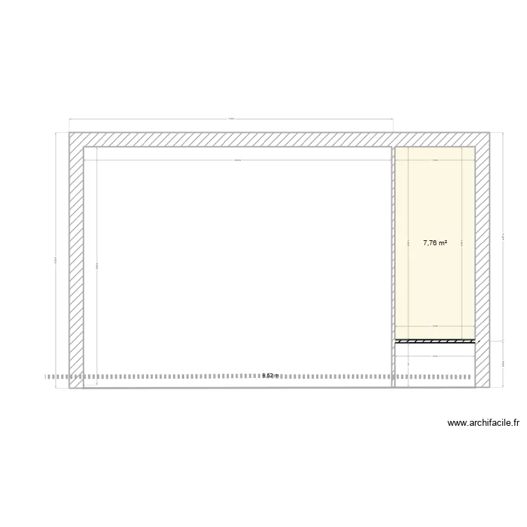 DERRE. Plan de 1 pièce et 8 m²