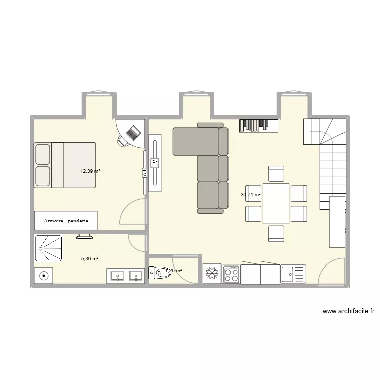 R+3 lot 11 Yvetot 5 90m&sup2;. Plan de 4  et 50 m²