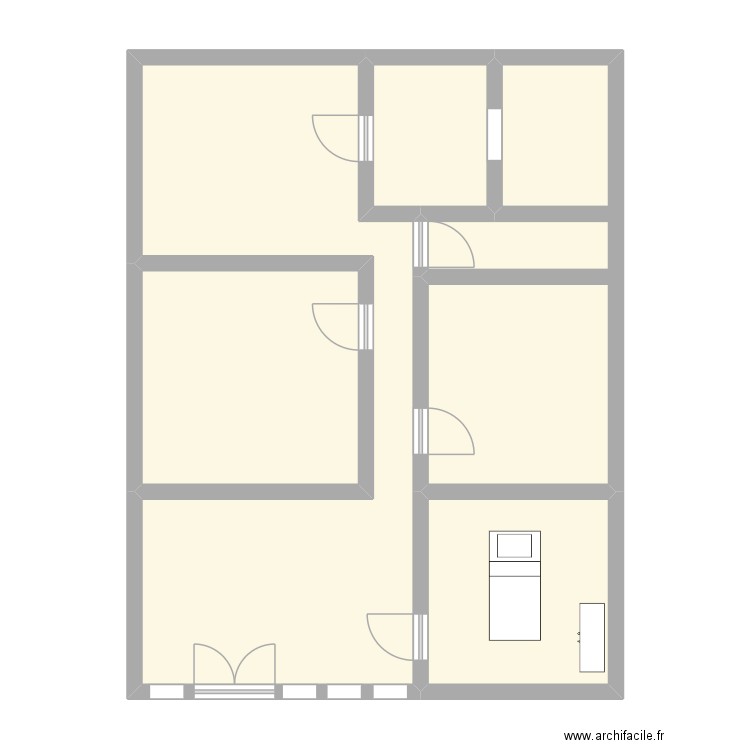 dossier. Plan de 5 pièces et 78 m2