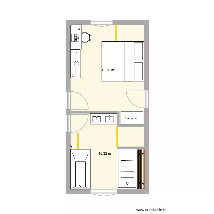 salle de bain chambre étage 2. Plan de 2 et 24 m² salle de bain chambre étage 2. Plan de 2 et 24 m²