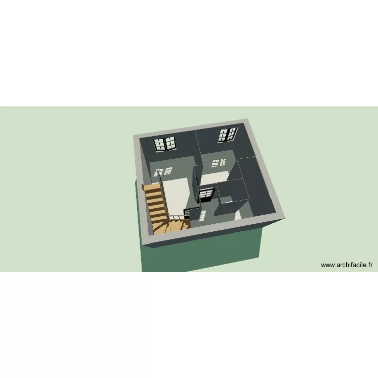 Maison etage 1. Plan de 2 Pièces et 27 m²