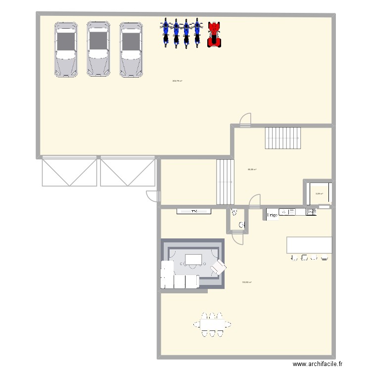 tftfu. Plan de 4 pièces et 395 m2