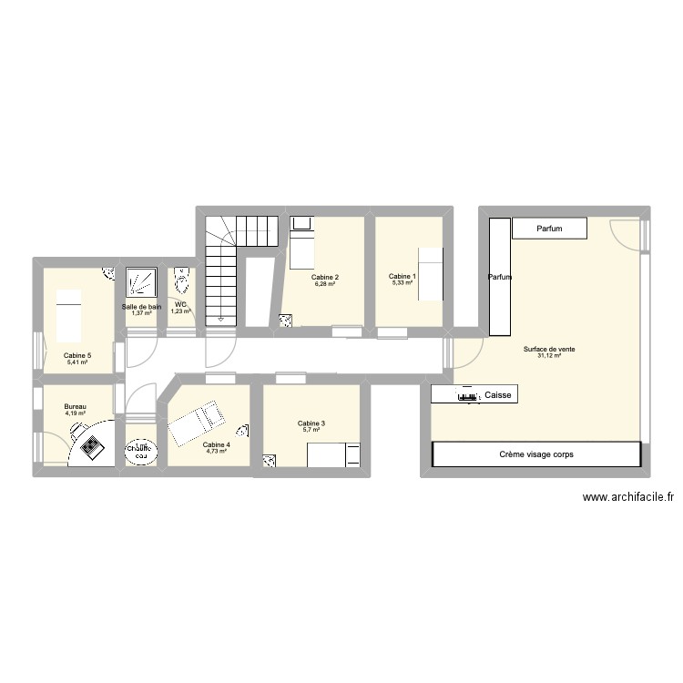 magasin. Plan de 0 pièce et 0 m2