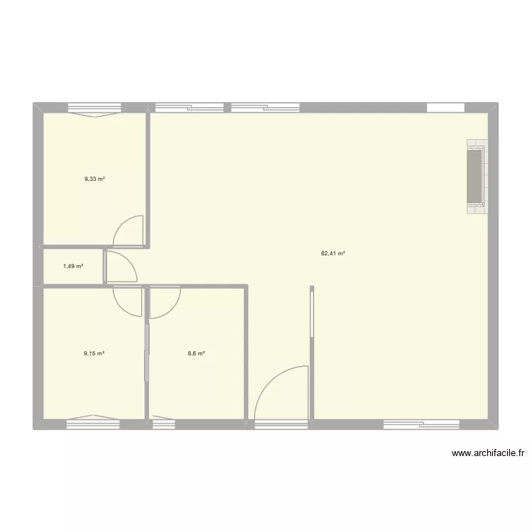 schema 1 maison snas aggrandissemnt. Plan de 5  et 91 m²