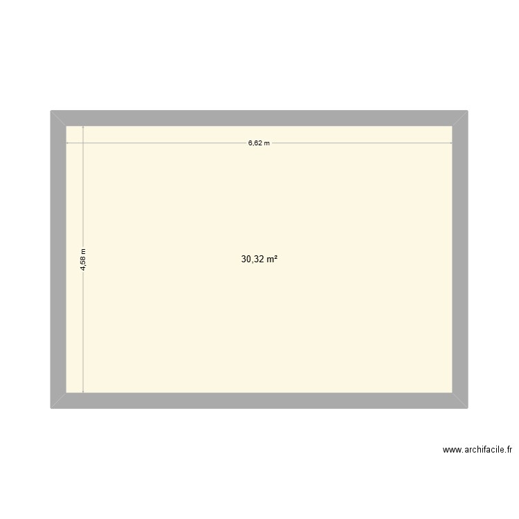 VOREY. Plan de 1 pièce et 30 m2