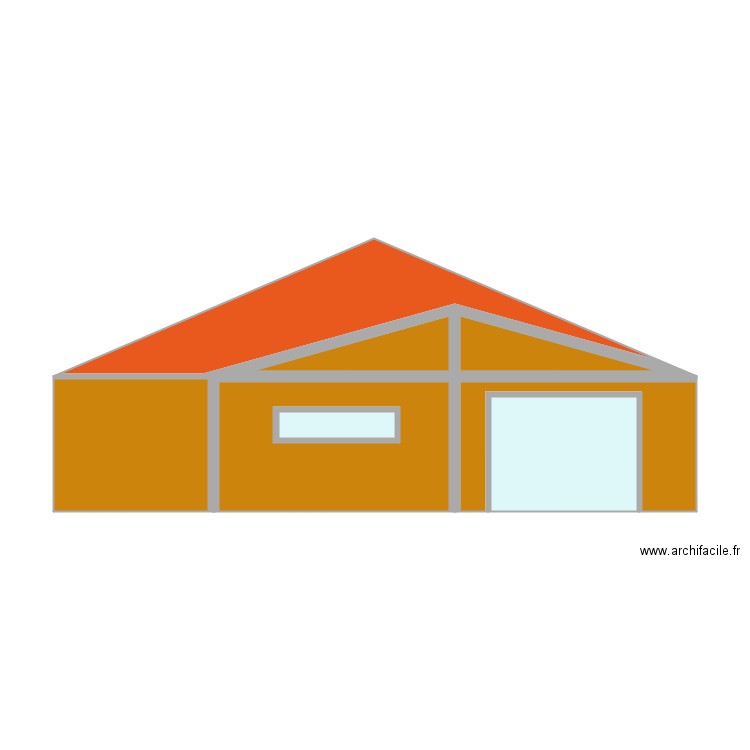 facade est. Plan de 8 pièces et 41 m2
