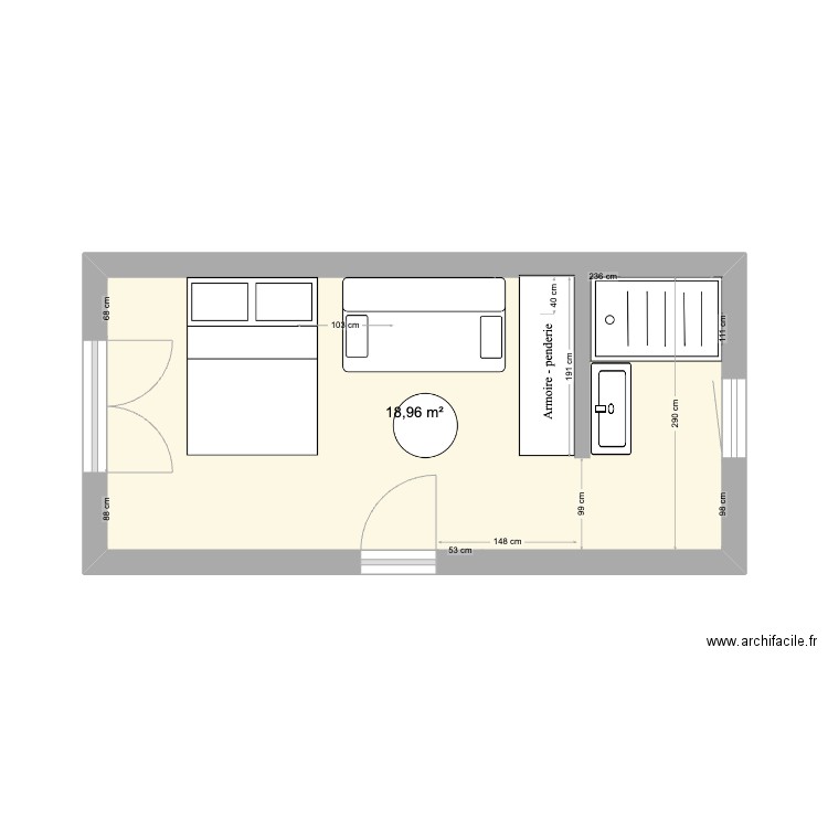 CHAMBRE ENZO V4 mum douche. Plan de 0 pièce et 0 m2