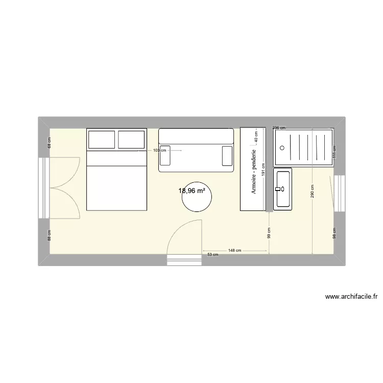 CHAMBRE ENZO V4 mum douche. Plan de CHAMBRE ENZO V4 mum douche. Plan de