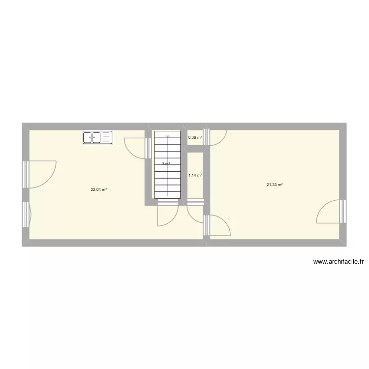 bas. Plan de 5  et 48 m²