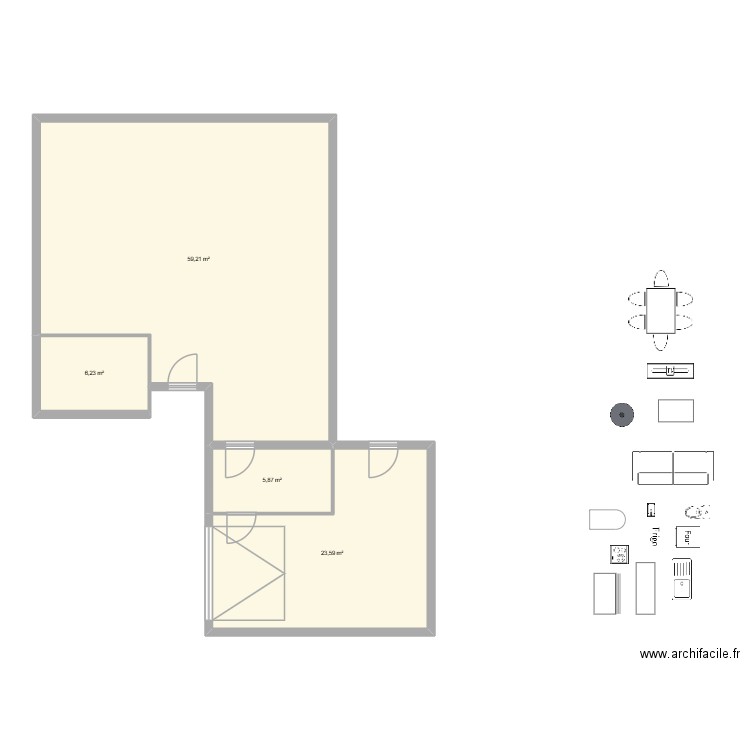 création maison. Plan de 4 pièces et 95 m2
