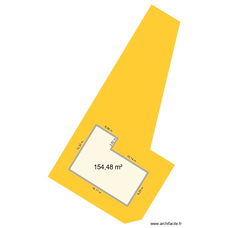 Plan de masse. Plan de 1 pièce et 154 m2