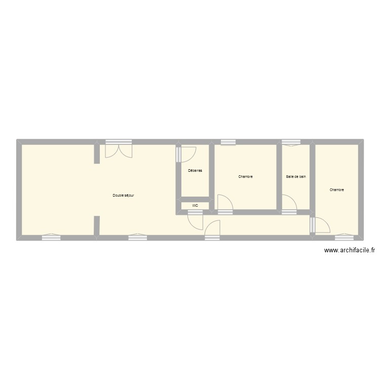 Maison Flavy 3. Plan de 6 pièces et 79 m2