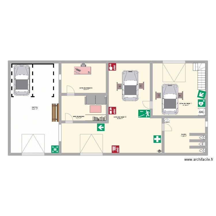 empresa. Plan de 6 pièces et 186 m2