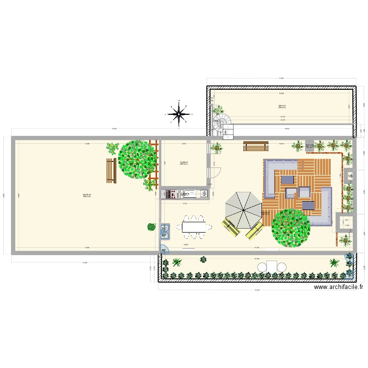 Plan terrasse Cambronne. Plan de 7 pièces et 274 m2