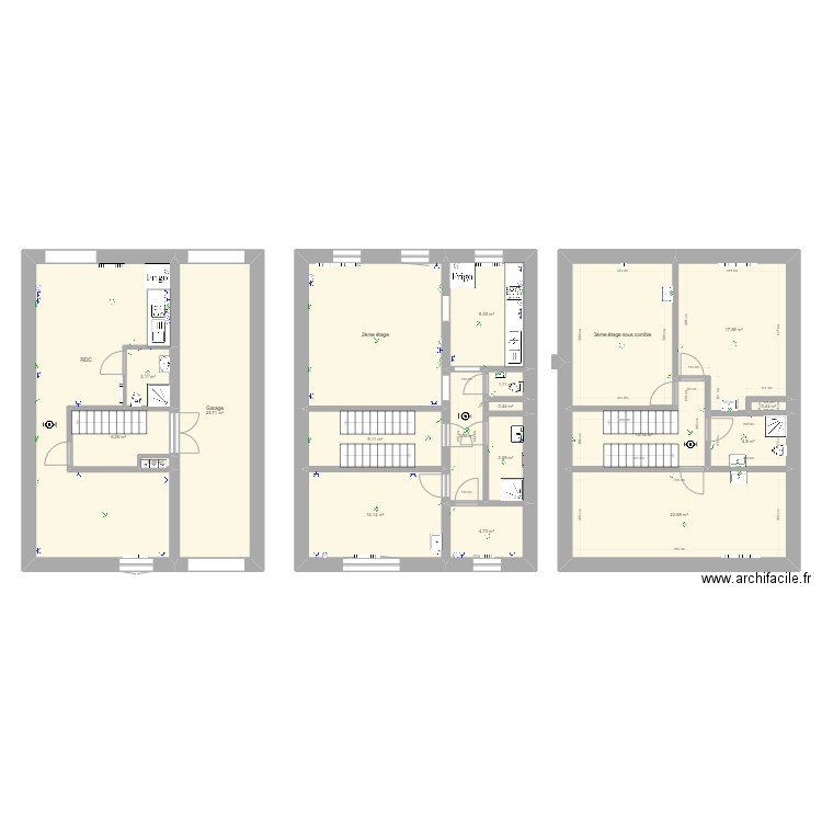 Montigny 108. Plan de 20 pièces et 217 m2