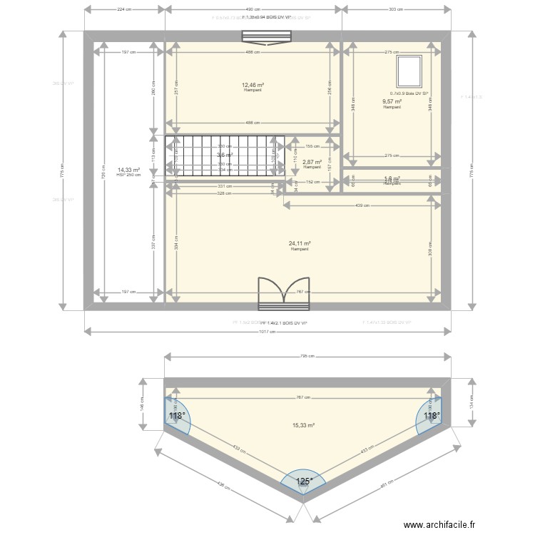 ML23052514. Plan de 22 pièces et 209 m2